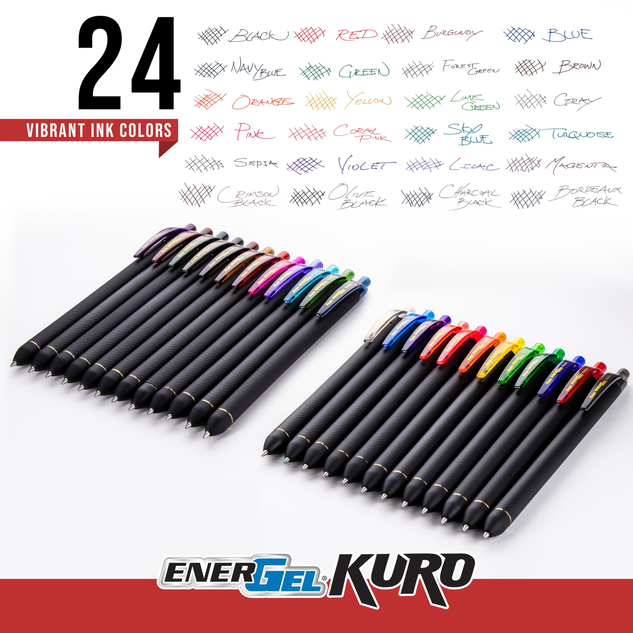 Amazon.com: Pentel EnerGel Kuro Shades of Earth, Retractable